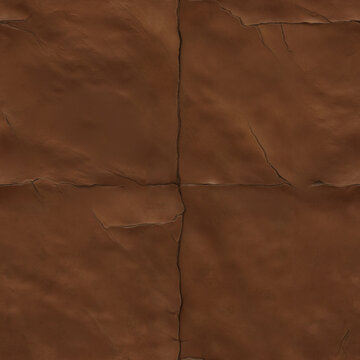 Seamless Brown Leather Texture Background - Digitally Generated CG Surface
