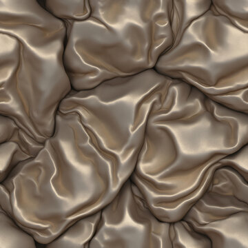 Seamless Silver Metallic Wrinkled Fabric Texture - Digitally Generated CG