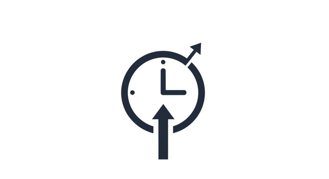 Clock with arrows turning time.