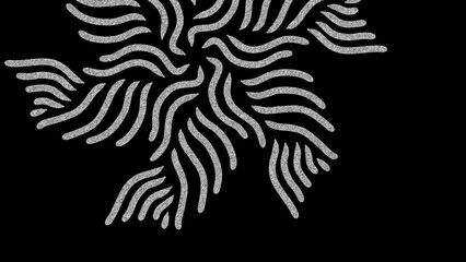 Obraz premium Abstract White Organic Lines on Black Background