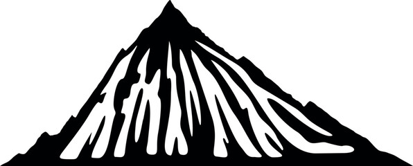 Fototapeta premium Rock mountain black icon. Hill landscape element
