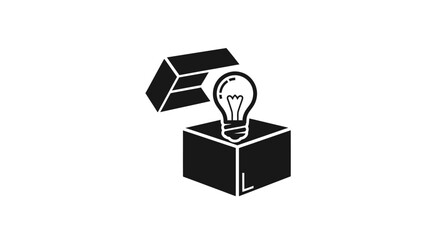 Light Bulb Emerging from Open Box. © Kuku