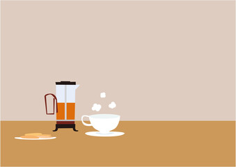 午後のティータイム.のイラスト