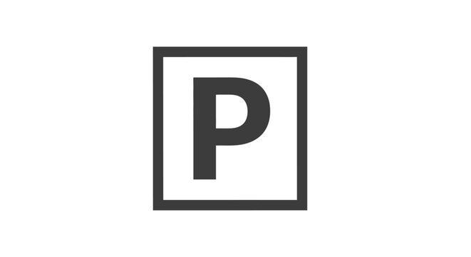 Parking sign with letter P.
