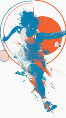 Obraz premium siluet logo pemain badminton
