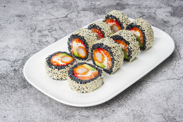 sushi on a white plate © 0990930308