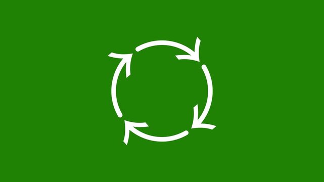 four arrow icon animation. loading arrow motion. Refresh icon motion. Uploading arrow circle 4k video footage.