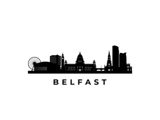 Obraz premium Vector Belfast skyline. Travel Belfast famous landmarks. Business and tourism concept for presentation, banner, web site.