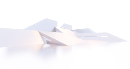 3d render abstract architecture background building geometric shape