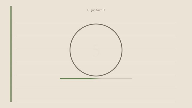 Minimalist loading circle animation with progress bar on beige background. Animated preloader for website or application interface.