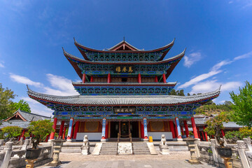 Obraz premium Main pavilion at Mufu Palace in Lijiang old town, China