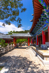 Obraz premium Main pavilion at Mufu Palace in Lijiang old town, China