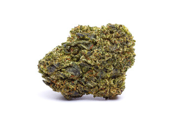 Medical marijuana flower isolated on white background