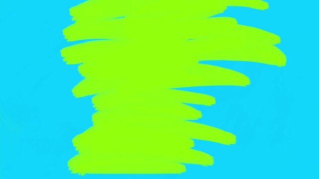 Blue and red brush strokes set for scene change on green screen. Painting the screen with oil paint strokes. Stock art video transitions in 4K quality.