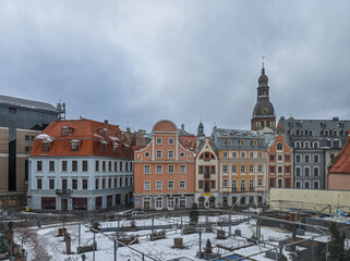 Obraz premium Historic Center of Riga, Latvia with St. Peter's Church View
