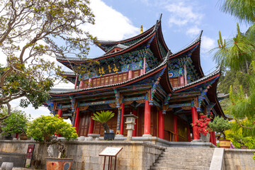 Obraz premium Main pavilion at Mufu Palace in Lijiang old town, China