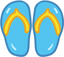 blue flip flops