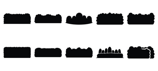silhouette nature garden hedge drawing icons and set of graphics nature elements © Bipul