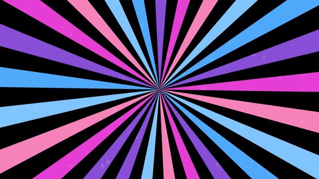 Colourful sunburst pattern background. sunburst background loop animation. Seamless rotating spiral animation. High quality 4K video