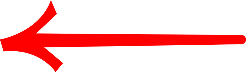 A vibrant red arrow pointing to the left against 