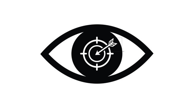 An eye with a target and arrow a striking black silhouette