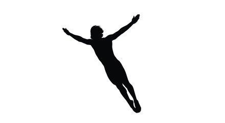 A person with arms outstretched in a joyful pose silhouette