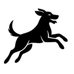 Obraz premium Minimalist Energetic Dog Silhouette