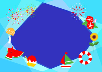 夏をイメージした爽やかな壁紙イラスト素材