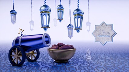 Obraz premium Ramadan Podium Halal Certificate 2