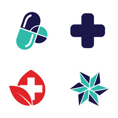 Medical health care symbols and icons for pharmacy and medicine  health symbols icon