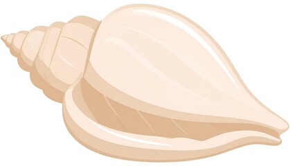 Elegant beige conch shell illustration, perfect for coastal or nautical themes