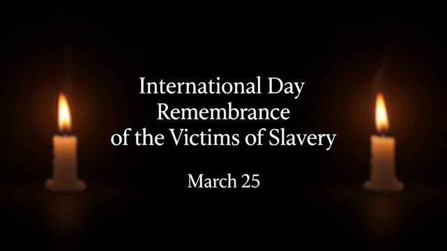 International Day of Remembrance for Victims of Slavery observed with lit candles in a solemn atmosphere