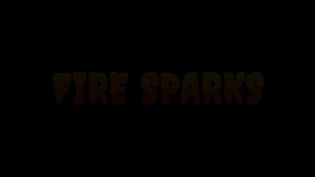 spark fire intro logo text animation with blank space to edit