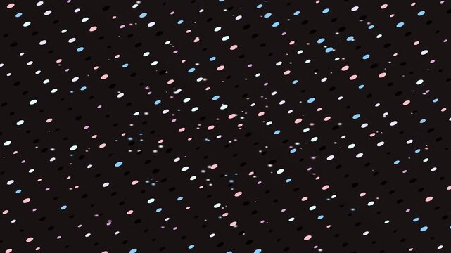 Abstract background featuring a dark canvas speckled with varying-colored circular shapes