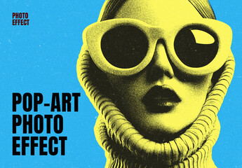 Pop Art Photo Effect Mockup