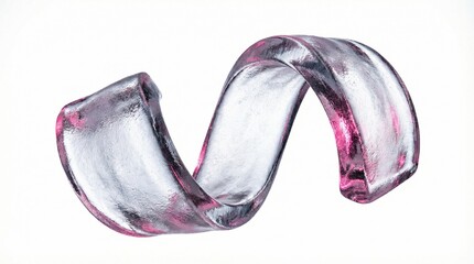 Stunning pink and silver metallic sculpture with smooth curves