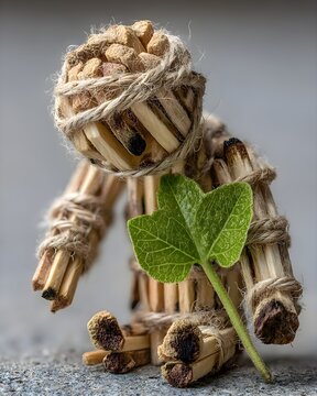 Nature-Inspired Figure Embracing Growth