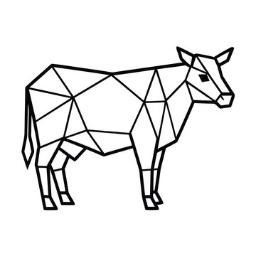 rearing polygonal cut out cow