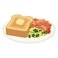 ソーセージトーストモーニングプレート