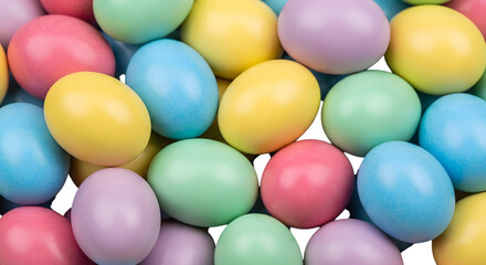 Colorful easter eggs in various shades and sizes