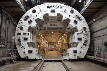 Massive Tunnel Boring Machine Entrance View