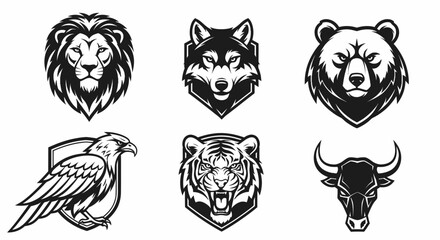 Aggressive Animal Mascots Logos for Sports, Esports, and Wildlife Branding - Vector Set