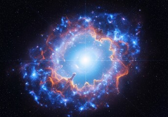 Obraz premium Cosmic Radiance - A Stunning Nebula Display of Stellar Brilliance.