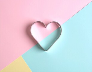 Pastel Minimal Workspace Detail Featuring Heart Paper Clip