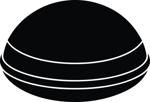 bosu ball silhouette vector art illustration, black and white design