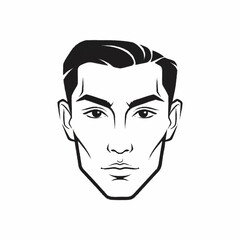 Stylized Black and White Illustration of a Mans Face.