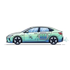 Fototapeta premium Hydrogen Fuel Cell Electric Vehicle Concept.