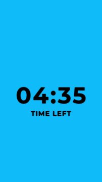 simple 5 minutes countdown timer left animation, 5 minutes circle timer left countdown with green background.