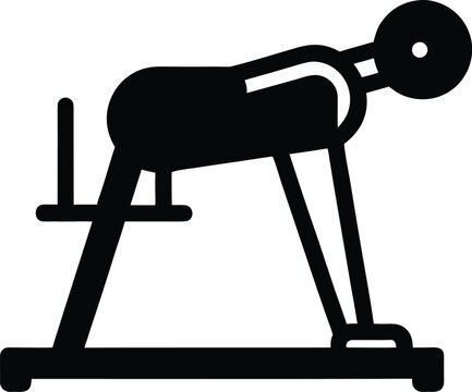 glute kickback machine silhouette vector art illustration, black and white design