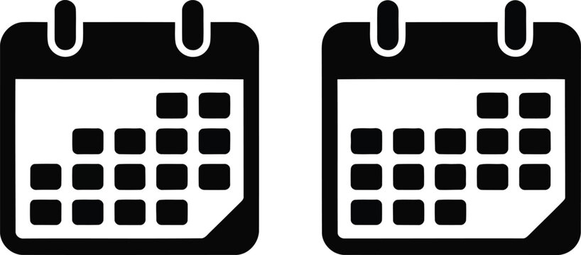 Two calendar icons side by side on a white background